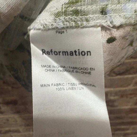 NWT‎ Reformation Greyson Linen Mini Dress Floral Hillside Mini Dress Size Small - Picture 10 of 13